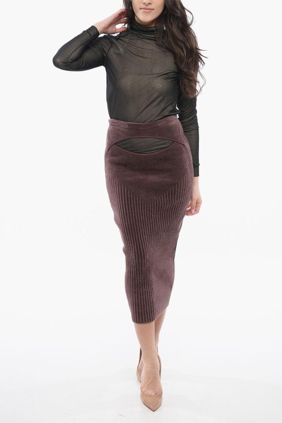  안드레아 아다모 롱 스커트 ADFW22SK11774477VI 0030477 Brown - ANDREA ADAMO