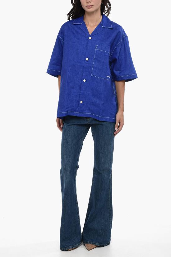  써네이 반팔 셔츠 MRTWMSHR018LIN001 EBL Blue - SUNNEI