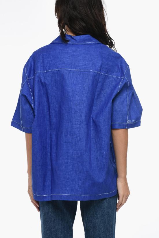  써네이 반팔 셔츠 MRTWMSHR018LIN001 EBL Blue - SUNNEI