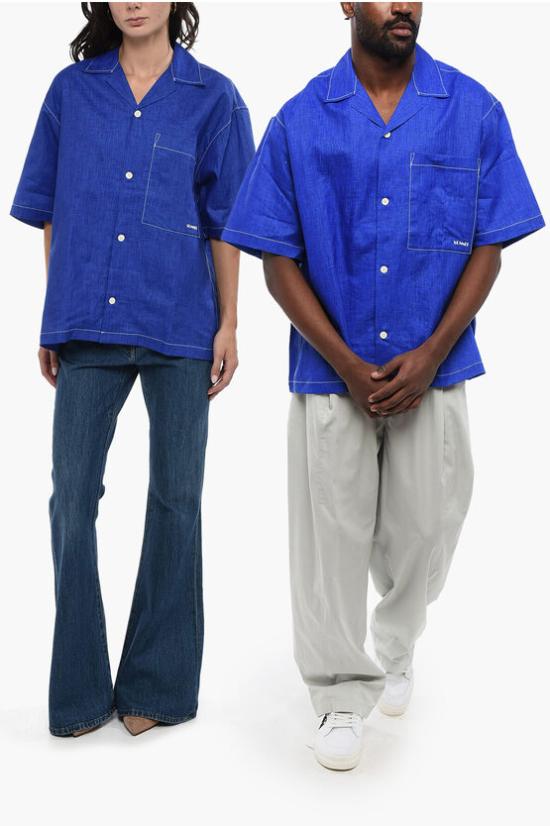  써네이 반팔 셔츠 MRTWMSHR018LIN001 EBL Blue