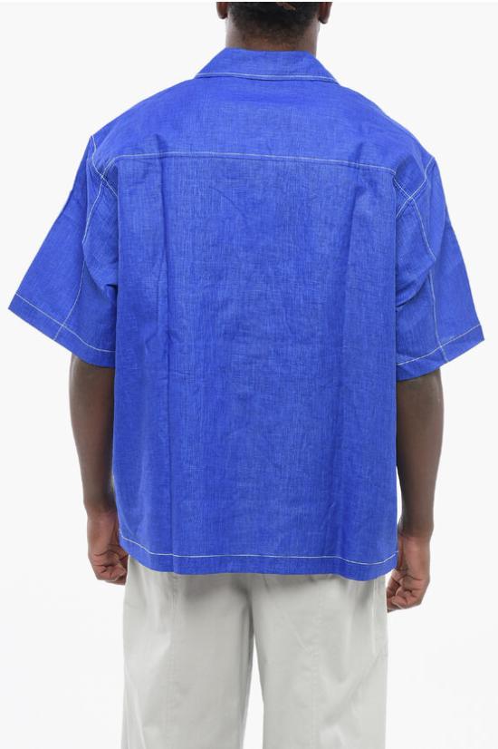  써네이 반팔 셔츠 MRTWMSHR018LIN001 EBL Blue - SUNNEI