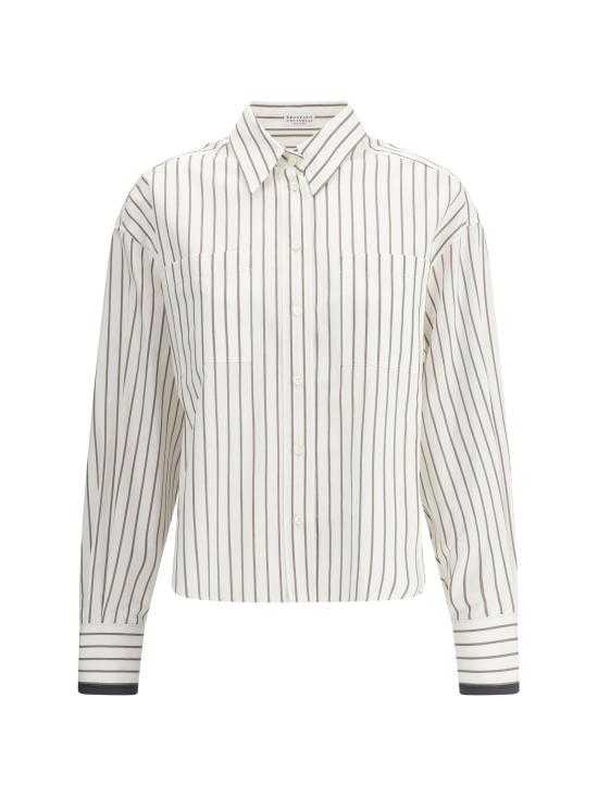 25SS 브루넬로 쿠치넬리 블라우스 MA783RD606 C015 WHITE