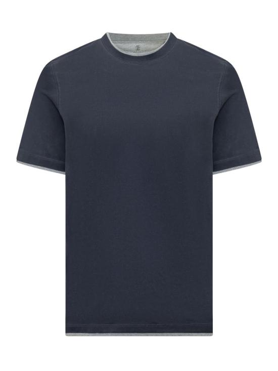 26SS 브루넬로 쿠치넬리 반팔 티셔츠 M0B137427 CD325 BLUE