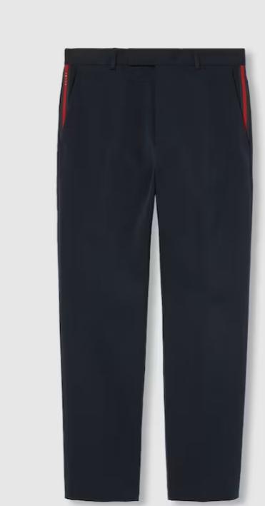 25SS 구찌 웹 디테일 코튼 개버딘 팬츠 794410ZABPQ4020 DOM