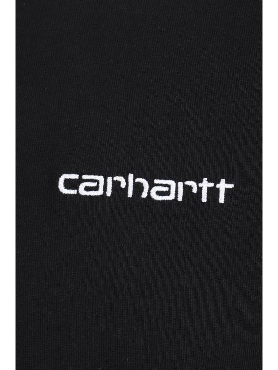  칼하트 WIP 스크립트 엠브로이더리 티셔츠 I030435 0D2XX BLACK WHITE DOM - CARHARTT WIP