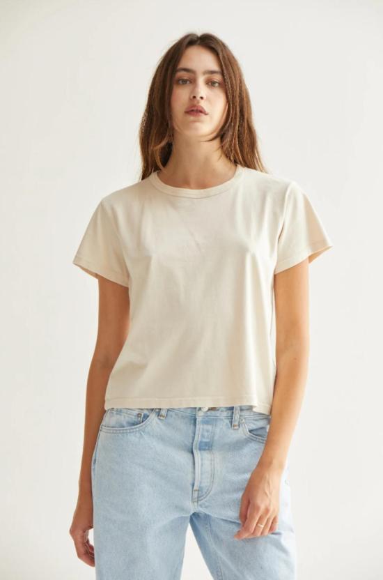  아셀 반팔 티셔츠 애셔 마리엘 박스 티 본