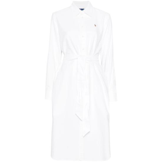 25SS 랄프 로렌 롱 원피스 211928804001 OXFWH WHITE