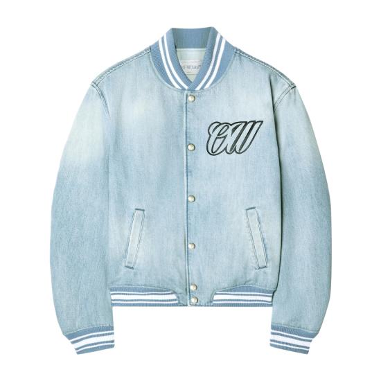 25SS 오프화이트 봄버 자켓 OWEK006S25DE N001 4010 BLUE