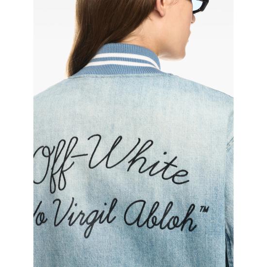 25SS 오프화이트 봄버 자켓 OWEK006S25DE N001 4010 BLUE - OFF WHITE