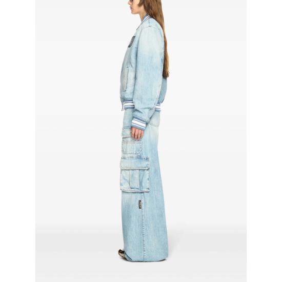 25SS 오프화이트 봄버 자켓 OWEK006S25DE N001 4010 BLUE - OFF WHITE