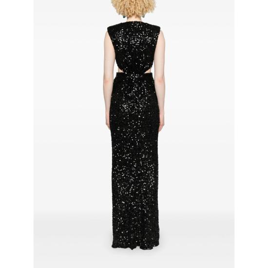 25SS 엘리자베타프랜치 롱 원피스 ABR4852E2 110 BLACK - ELISABETTA FRANCHI