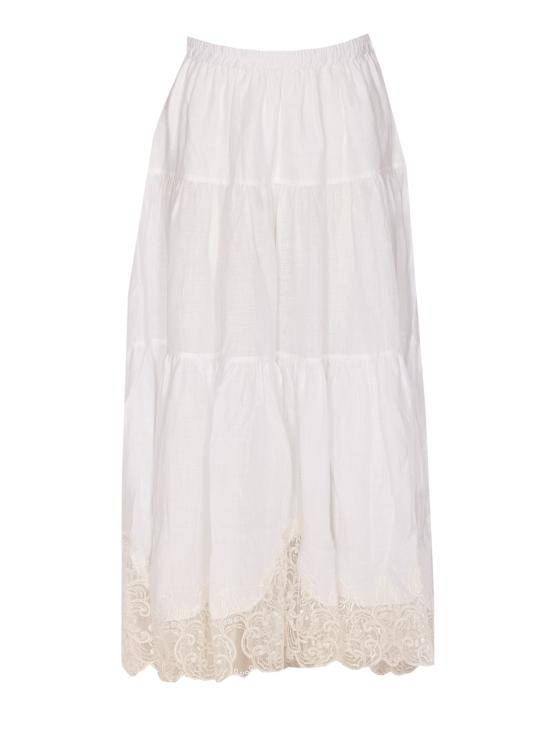 25SS MAURIZIO 미디 스커트 W04020679 WHITE White