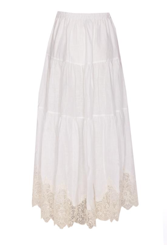 25SS MAURIZIO 미디 스커트 W04020679 WHITE White - OTHER BRANDS