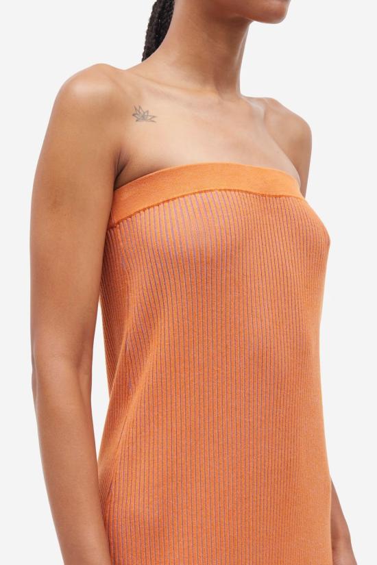 25SS 삼소앤삼소 미디 스커트 F25100047 AUTUMN MAPLE MEL Orange - SAMSOE SAMSOE