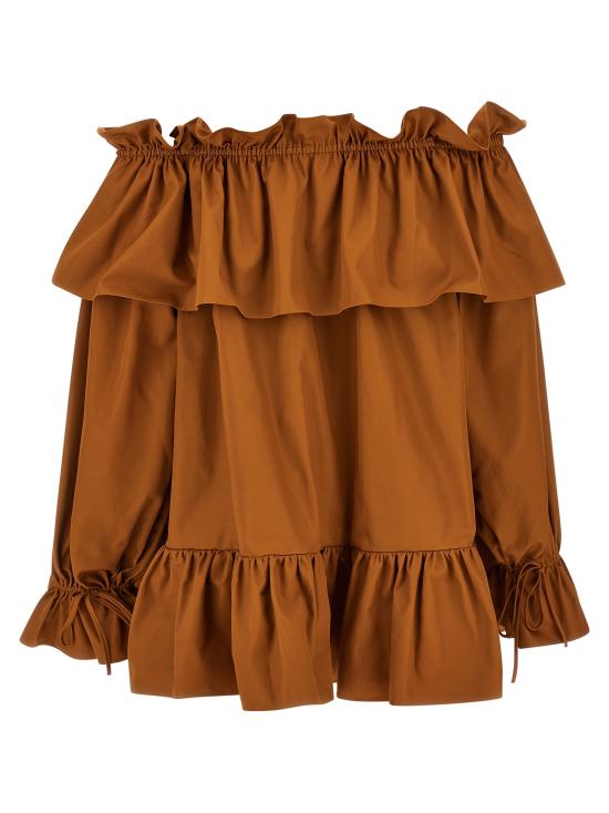 25SS 생로랑 숏 원피스 820312Y3A992498 Brown - SAINT LAURENT