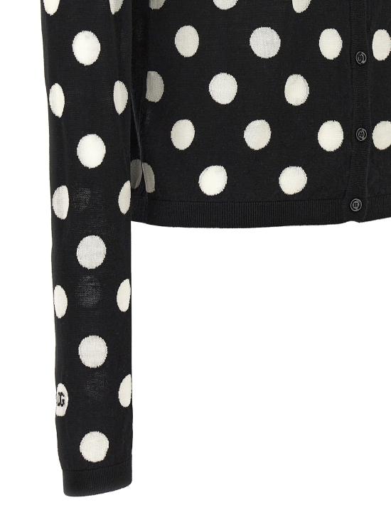 25FW 돌체앤가바나 가디건 FXV28TJCVYKN0004 White Black - DOLCE & GABBANA