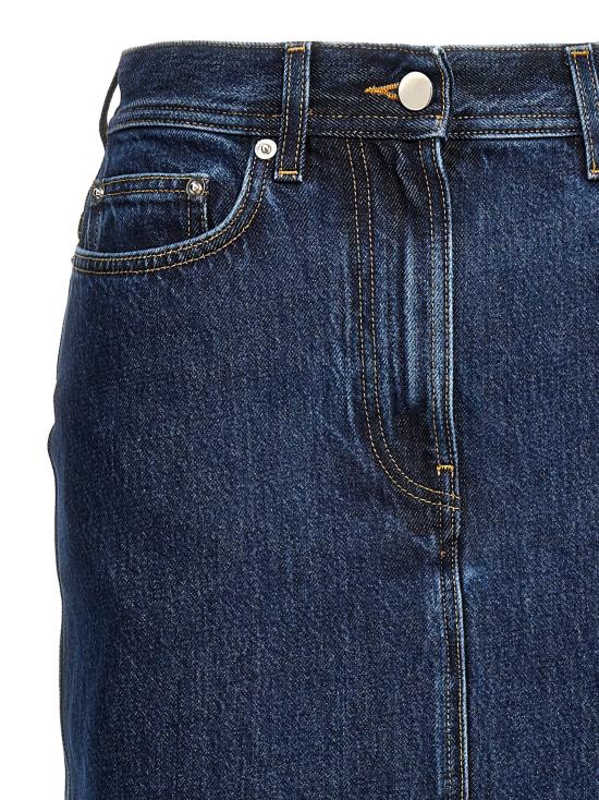 26FW 루루 드 세종 미디 스커트 RONAWASHED BLUE Blue - LOULOU DE SAISON