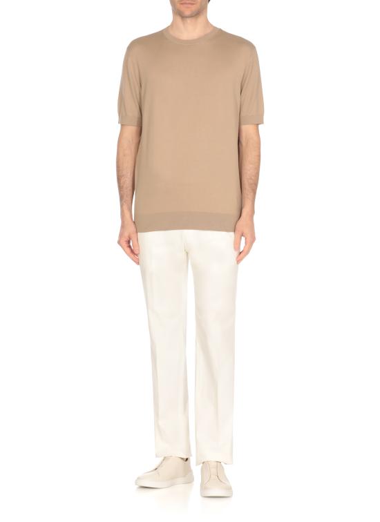 25SS 에르메네질도제냐 반팔 티셔츠 UFC90A9 C10N02 Beige - ERMENEGILDO ZEGNA