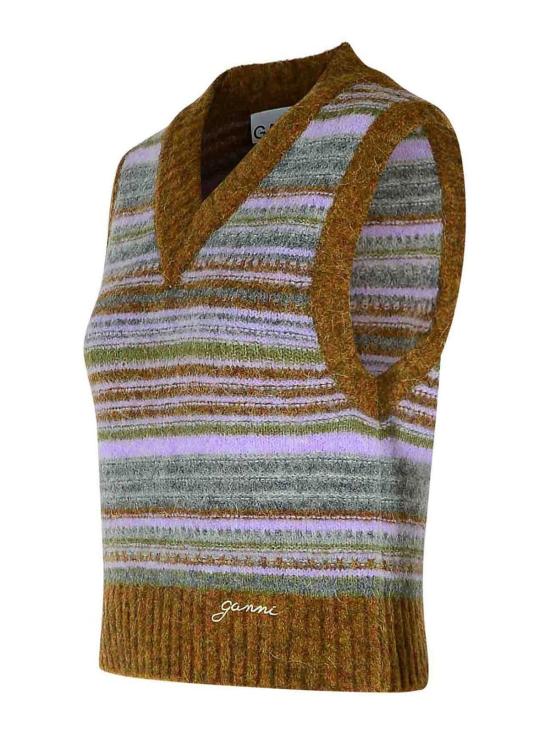  가니 베스트 K2356838 Green - GANNI