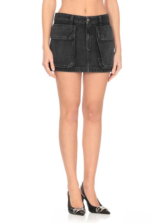 25SS 디젤 숏 스커트 A15784 007Z902 Black - DIESEL