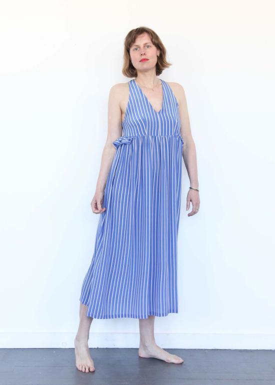  프로체 롱 원피스 프로셰 실크 스트라이프 맥시 드레스 - PROCHE