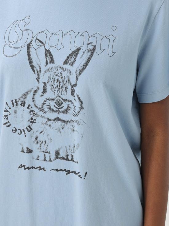 25SS 가니 반팔 티셔츠 T4155 326 Gnawed Blue - GANNI