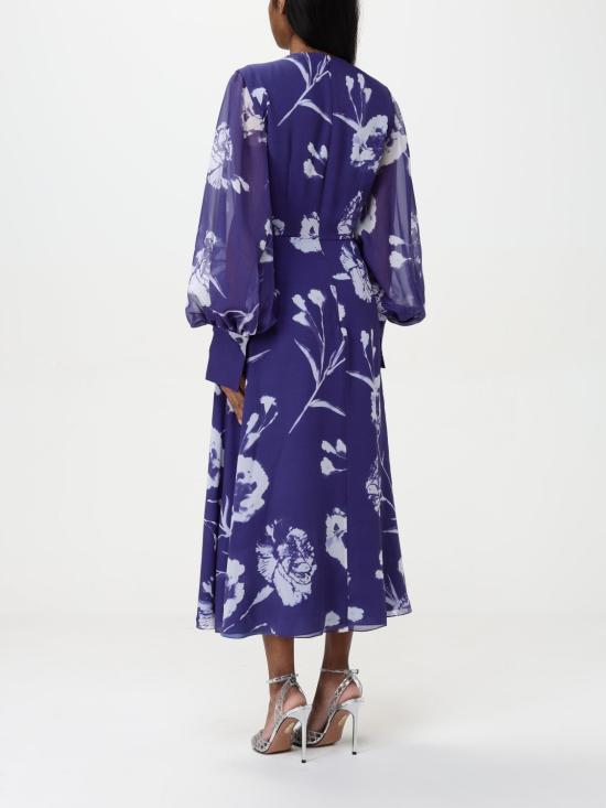 25SS 에르뎀 미디 원피스 SS25 D21 PCFSV CARNATION CYANOTYPE HEATH Sapphire - ERDEM
