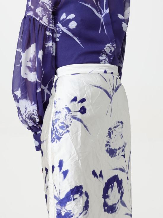 25SS 에르뎀 스커트 SS25S901RWCFTS CARNATION CYANOTYPE WHITE Cream - ERDEM