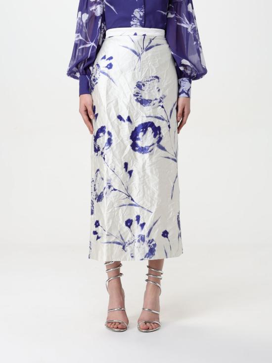 25SS 에르뎀 스커트 SS25S901RWCFTS CARNATION CYANOTYPE WHITE Cream