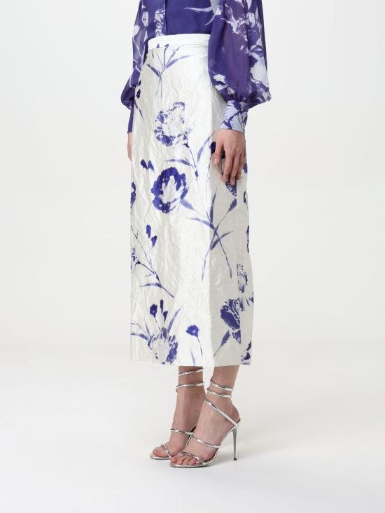 25SS 에르뎀 스커트 SS25S901RWCFTS CARNATION CYANOTYPE WHITE Cream - ERDEM