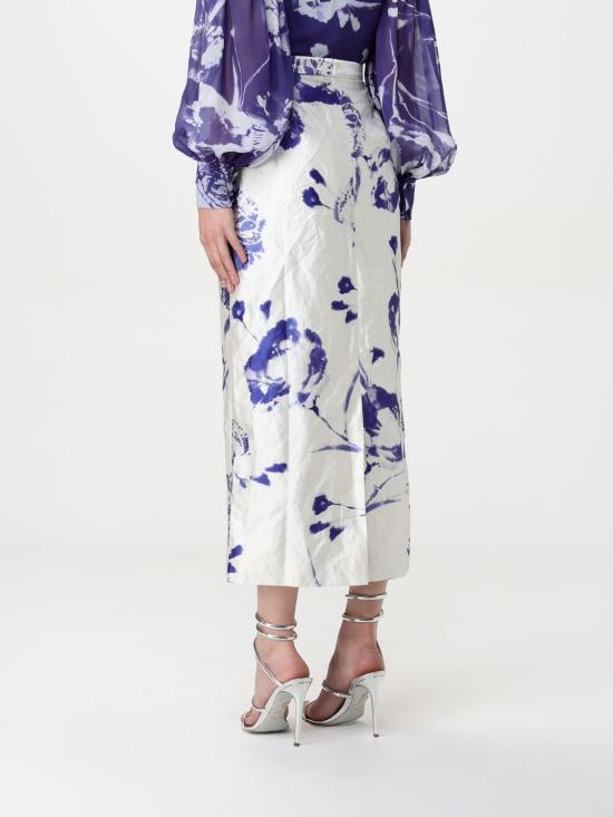 25SS 에르뎀 스커트 SS25S901RWCFTS CARNATION CYANOTYPE WHITE Cream - ERDEM