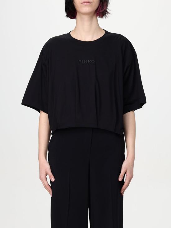 25FW 핑코 반팔 티셔츠 104257A2F8 Z99 Black