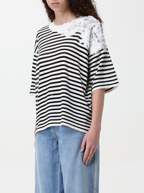 25SS 에르마노 설비노 반팔 티셔츠 D465L724APRETQ A4626 White - ERMANNO SCERVINO