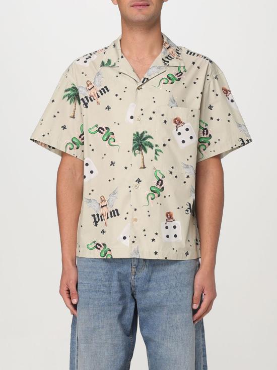 25SS 팜앤젤스 반팔 셔츠 PMGG00AS25FAB005 0B84 Ivory