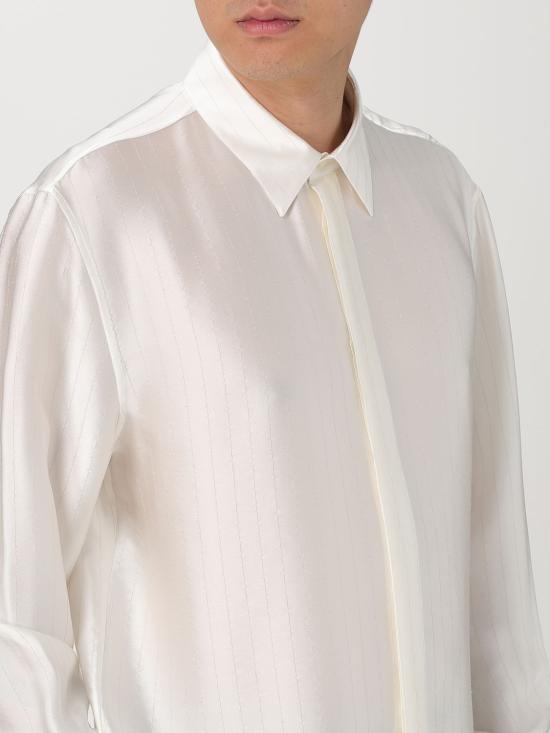 25FW 생로랑 긴팔 셔츠 819096Y2L91 9988 Silver - SAINT LAURENT