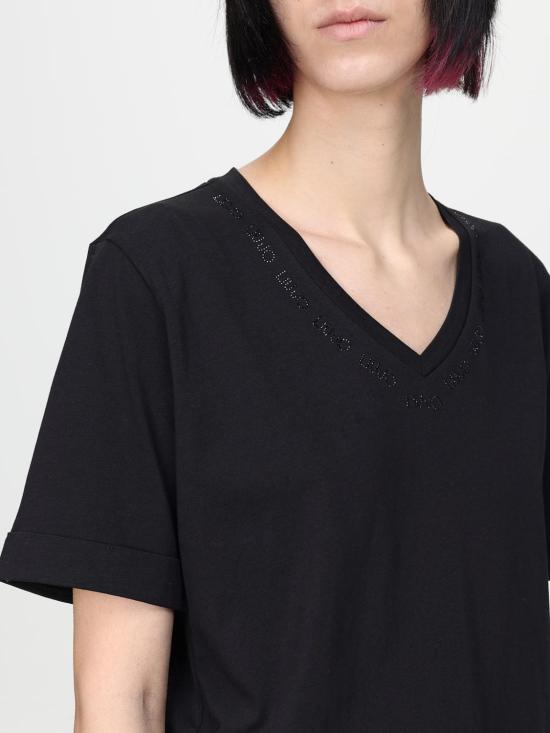 25SS 리우조 반팔 티셔츠 TA5175JS923 M9296 Black - LIU JO