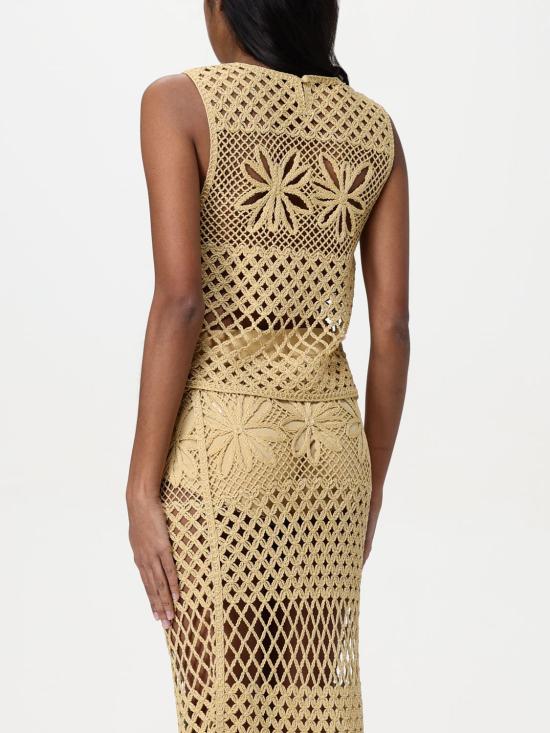 25FW 핑코 민소매 티셔츠 104733A2FF C43 Yellow - PINKO