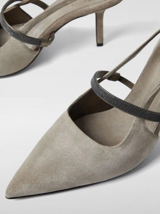 25SS 브루넬로 쿠치넬리 힐/펌프스 MZSFC2508 C5859 Dove Grey - BRUNELLO CUCINELLI