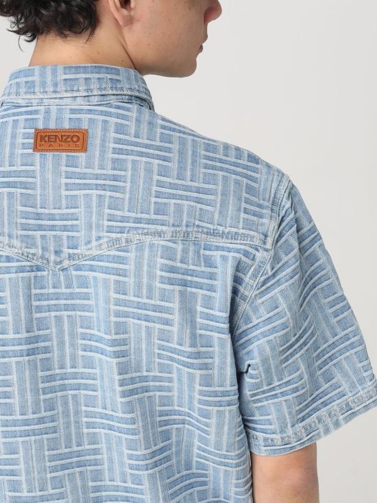 25SS 겐조 반팔 셔츠 FF55DC1026J4 DB Gnawed Blue - KENZO