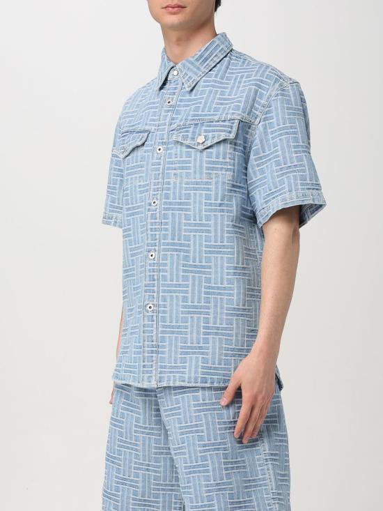 25SS 겐조 반팔 셔츠 FF55DC1026J4 DB Gnawed Blue - KENZO