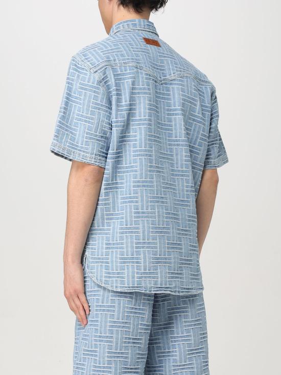 25SS 겐조 반팔 셔츠 FF55DC1026J4 DB Gnawed Blue - KENZO