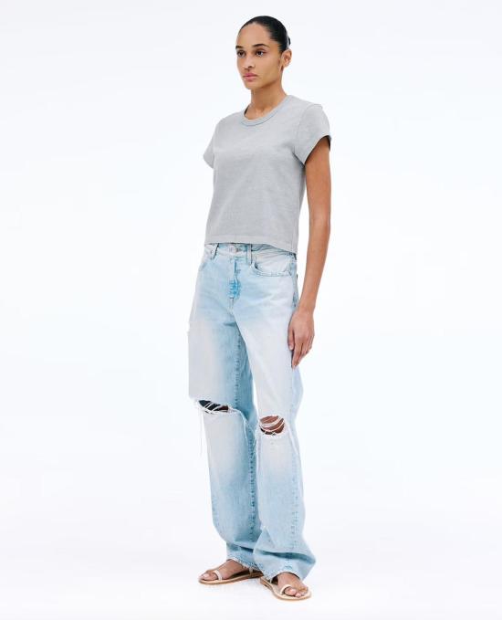  실버레이크 데님 팬츠 슬러브레이크 테스 롱 트위스티드 심 하트브레이크 호텔 블루 - SLVRLAKE