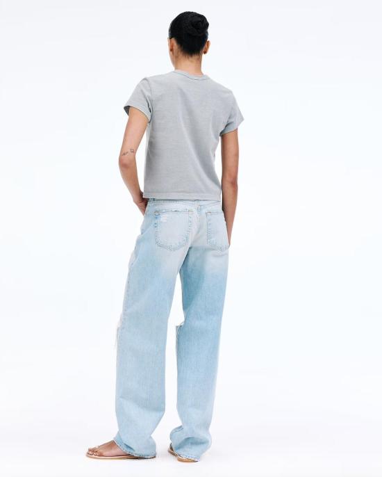  실버레이크 데님 팬츠 슬러브레이크 테스 롱 트위스티드 심 하트브레이크 호텔 블루 - SLVRLAKE