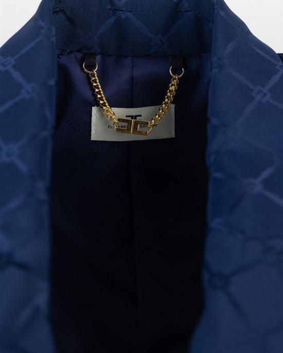 25SS 엘리자베타프랜치 코트 GI15352E2DC8 BLUE - ELISABETTA FRANCHI