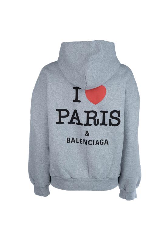 25SS 발렌시아가 후드 티셔츠 803264TSVI5 1300 HEATHER GREY - BALENCIAGA