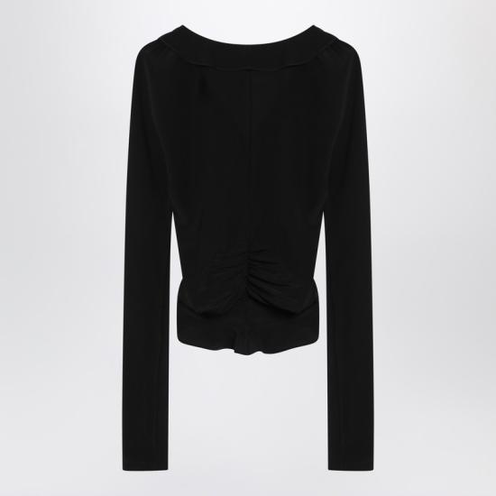25SS 생로랑 긴팔 티셔츠 820520Y100W Black - SAINT LAURENT