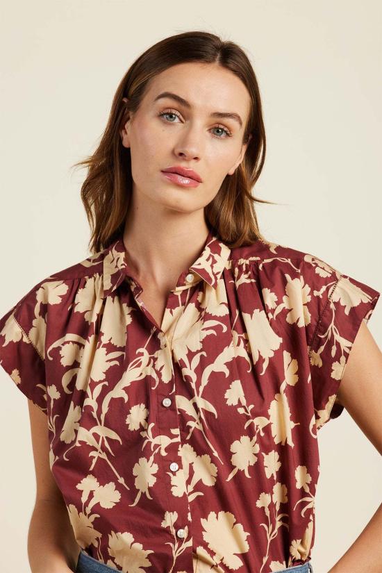  트로바타 블라우스 Trovata Della 셔츠 포트 섀도우 - TROVATA