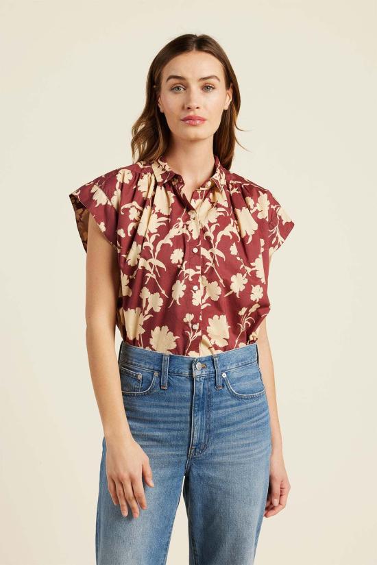  트로바타 블라우스 Trovata Della 셔츠 포트 섀도우 - TROVATA