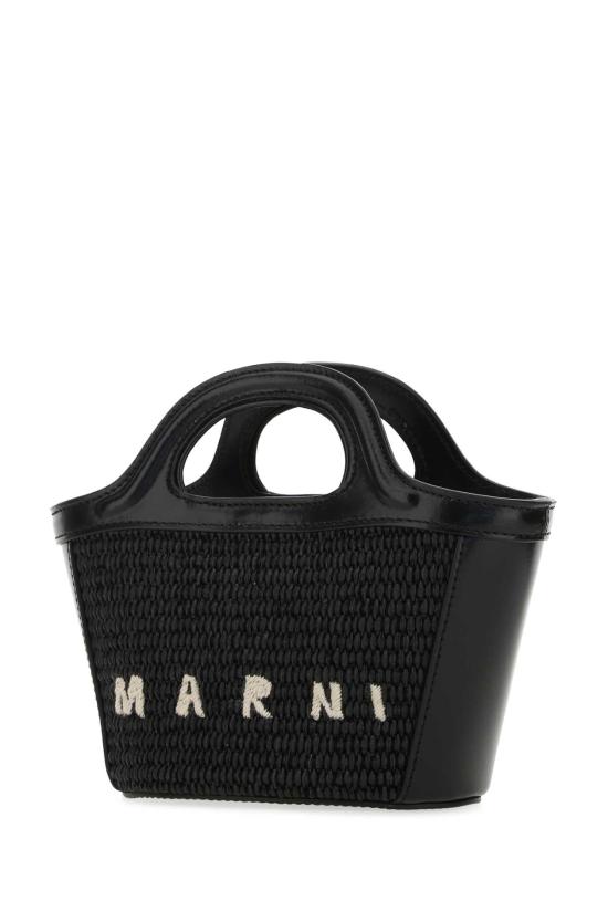 26SS 마르니 레더 & 라피아 트로피컬리아 마이크로백 BMMP0067Q0P3860 00N99 Black - MARNI