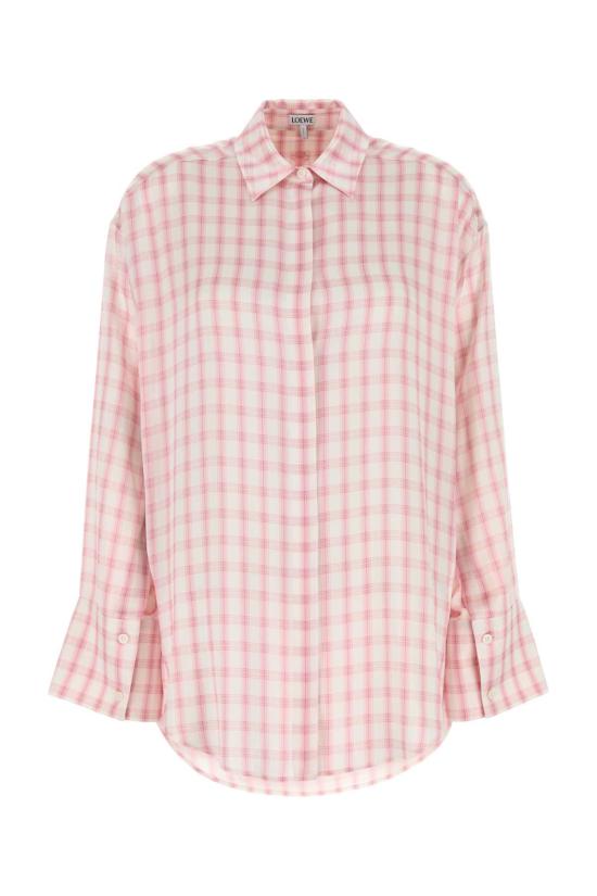 25SS 로에베 셔츠 S359Y05XDG WHITEPINK Checked